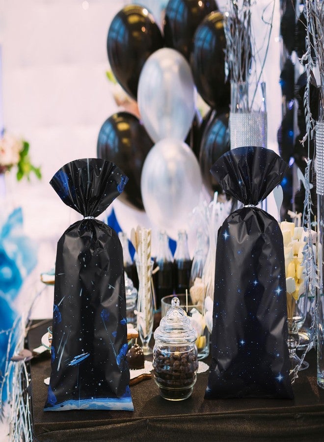 جلينمال أكياس هدايا حفلات جلينمال، 100 قطعة، بتصميم نجوم أفلام المجرة، مع أربطة، مقاس 10.8 × 5 بوصة، مصنوعة من السيلوفان، بتصميم فضائي، مثالية لتزيين حفلات أعياد الميلاد ذات الطابع الفضائي. - Image 5